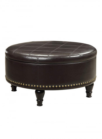 Ellen Round Shaped Storage Ottoman Brown 50x90x90centimeter