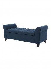 Nina Tufted Storage Ottoman Blue 55x120x45centimeter