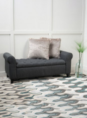 Nina Tufted Storage Ottoman Dark Grey 55x120x45centimeter