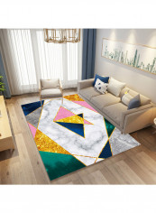 Color Block Geometric Pattern Rectangular Carpet Multicolour 160x230centimeter