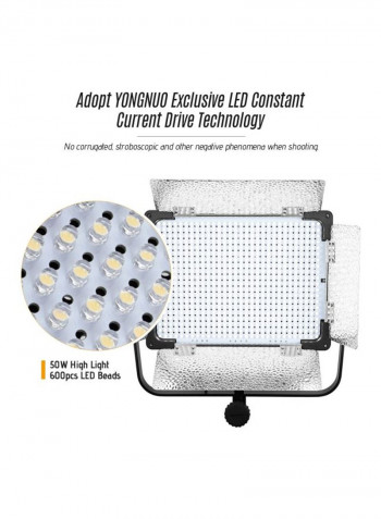 600-LED Video Professional Studio Photography Light Black/Silver