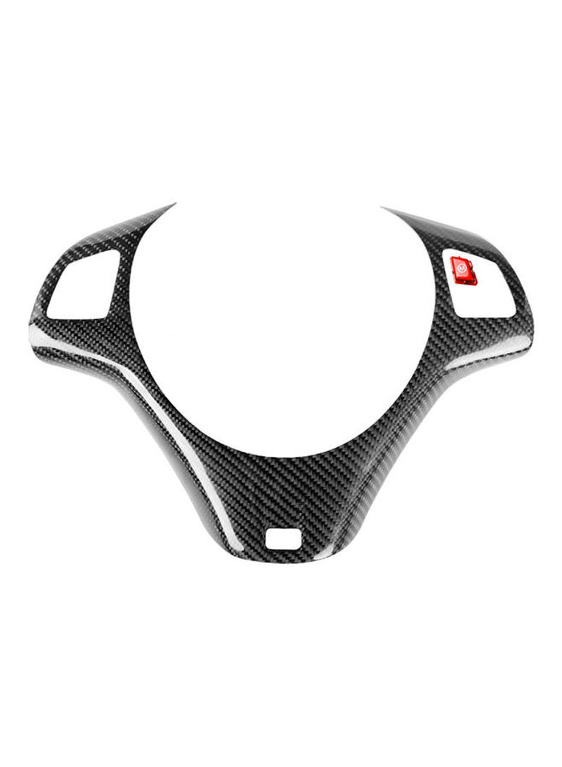 Carbon Fiber Steering Wheel Sticker And Red M Button Trim Cover