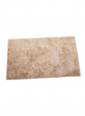 Solid Color Wear Resistant Rug Beige 47x59centimeter