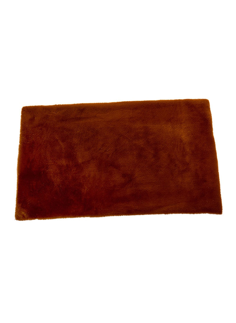 Solid Color Wear Resistant Rug Brown 47x59centimeter