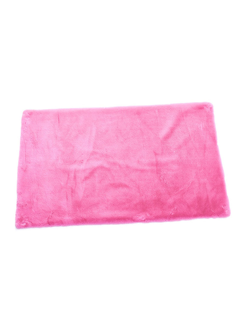 Solid Color Wear Resistant Rug Pink 47x59centimeter