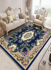 Floral Pattern Washable Anti-Skid Carpet Multicolour 160x230centimeter