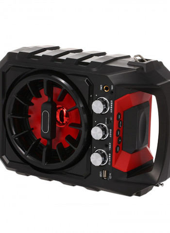 Bluetooth Karaoke Handheld Speaker With Microphone/FM Radio/TF Card/AUX Black/Red