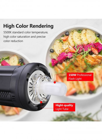 Professional 600W Studio Flash Light Black