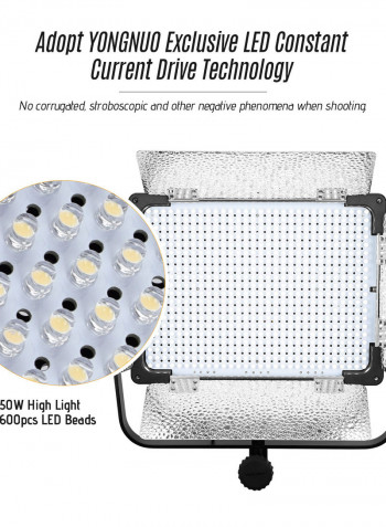 Yongnuo YN6000 Professional 600 LED Video Light ColourTemperature 3200K-5500K with Softbox Wireless Transceiver Remote Control Black