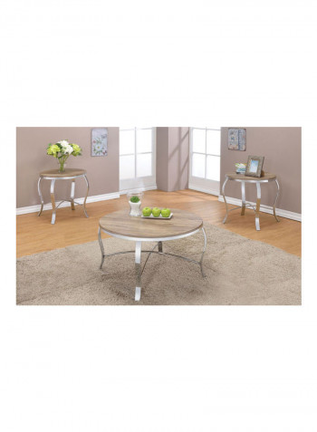3 Piece Coffee Table Set Silver 89 x 48cm