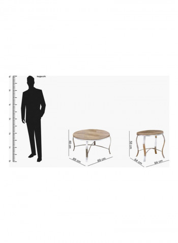 3 Piece Coffee Table Set Silver 89 x 48cm