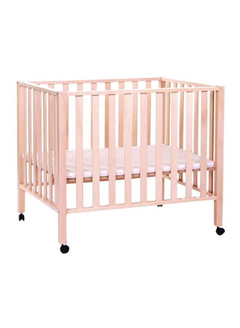 Playpen 94 With Swivel Wheels - Natural/Brown