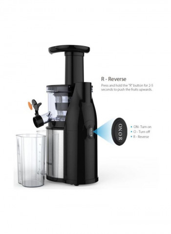 Stainless Steel Slow Juicer Slag Silver/Black 210x210x450millimeter