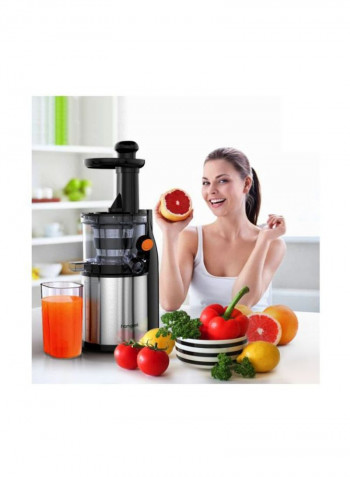 Stainless Steel Slow Juicer Slag Silver/Black 210x210x450millimeter