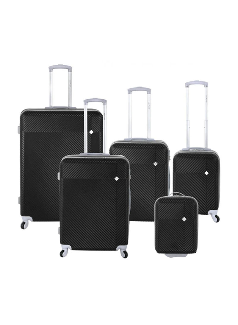 Highflyer Astral 5 PC Hard Luggage Travel Bag Set Black