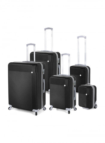 Highflyer Astral 5 PC Hard Luggage Travel Bag Set Black