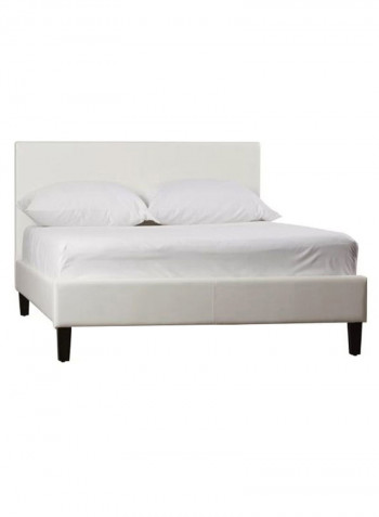 Modern Platform Twin Bed With Mattress White 120 x 200centimeter