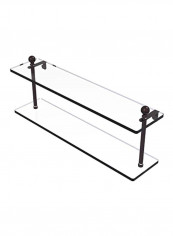 Two Tiered Glass Shelf Clear/Black 22inch