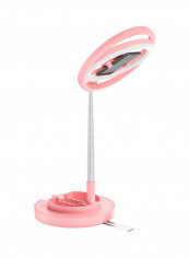 360° Rotatable Mini Ring Light Pink/White