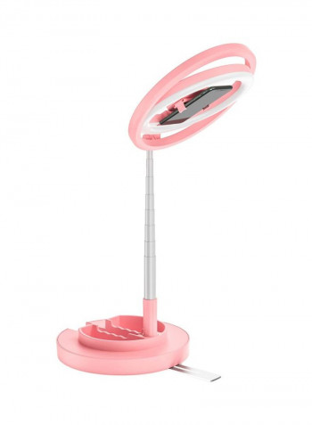 360° Rotatable Mini Ring Light Pink/White