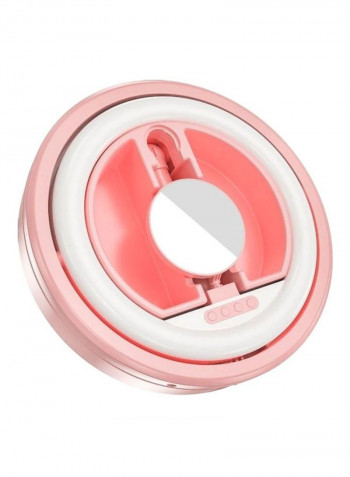 360° Rotatable Mini Ring Light Pink/White