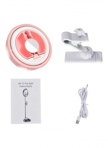 360° Rotatable Mini Ring Light Pink/White