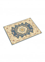 European Style Anti-Slip Floor Mat Blue/Beige