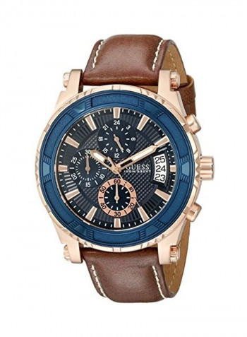 Men's Leather Chronograph Watch U0673G3