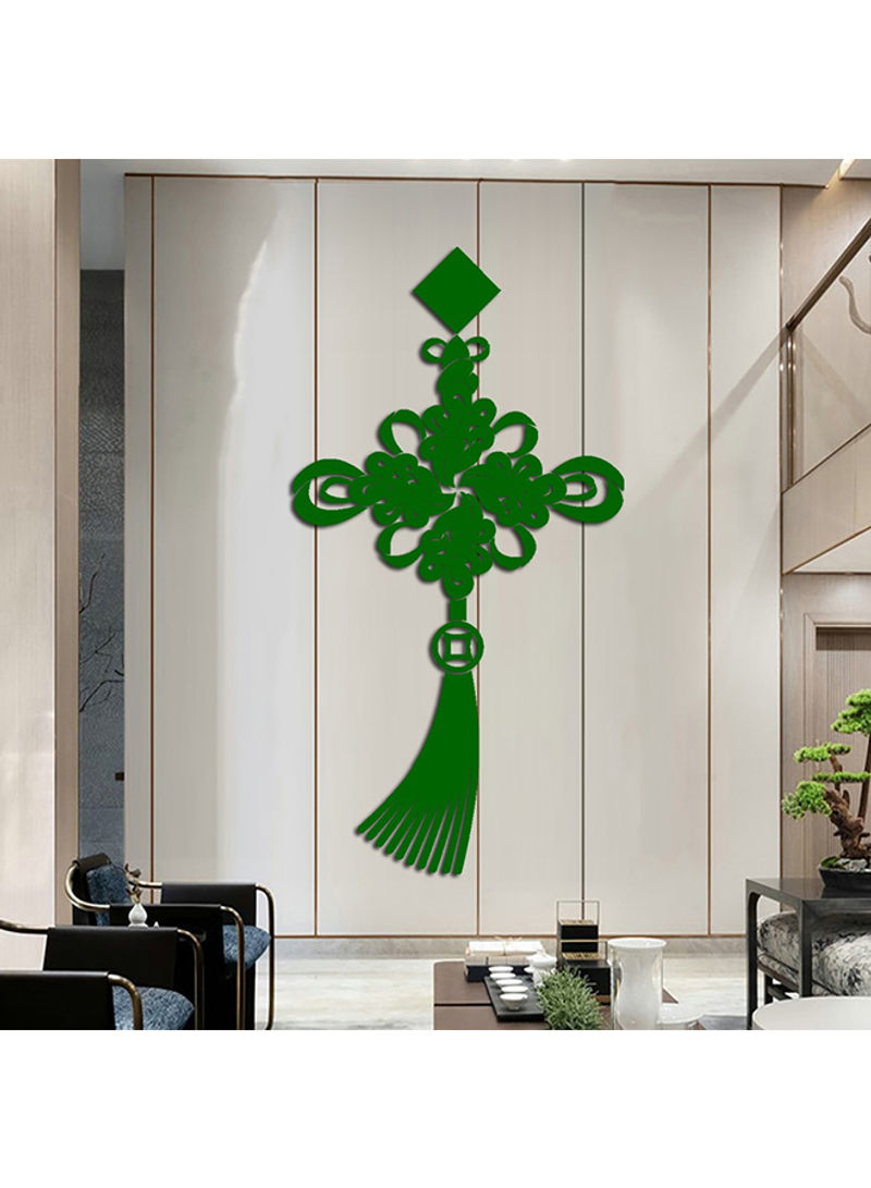 Chinese Knot Design Wall Sticker Green 60x90cm