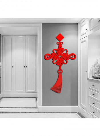 Chinese Knot Design Wall Sticker Red 60x90cm