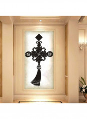 Chinese Knot Design Wall Acrylic Sticker Black