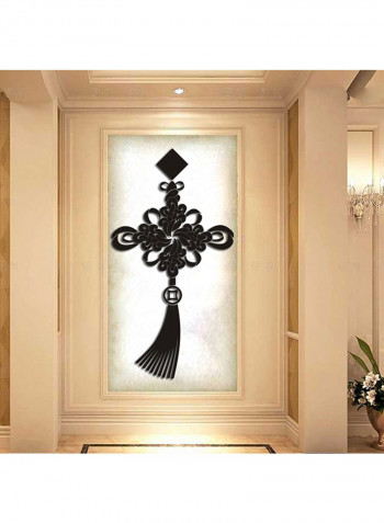 Chinese Knot Design Wall Acrylic Sticker Black