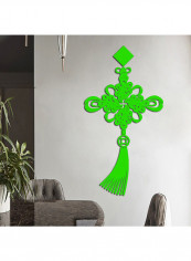Chinese Knot Design Wall Sticker Green 60x90cm