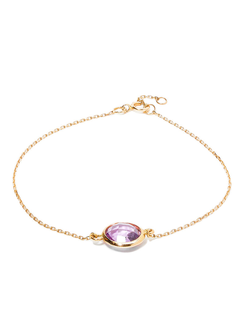 18 Karat Rose Gold Amethyst Single Stone Bracelet