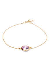 18 Karat Rose Gold Amethyst Single Stone Bracelet