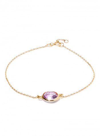 18 Karat Rose Gold Amethyst Single Stone Bracelet