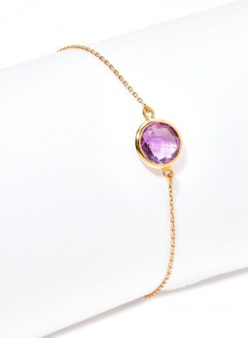 18 Karat Rose Gold Amethyst Single Stone Bracelet