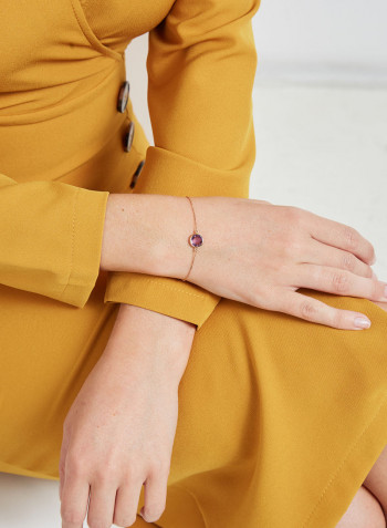 18 Karat Rose Gold Amethyst Single Stone Bracelet