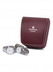 Water Resistant Stainless Steel Analog Wrist Watch Pair