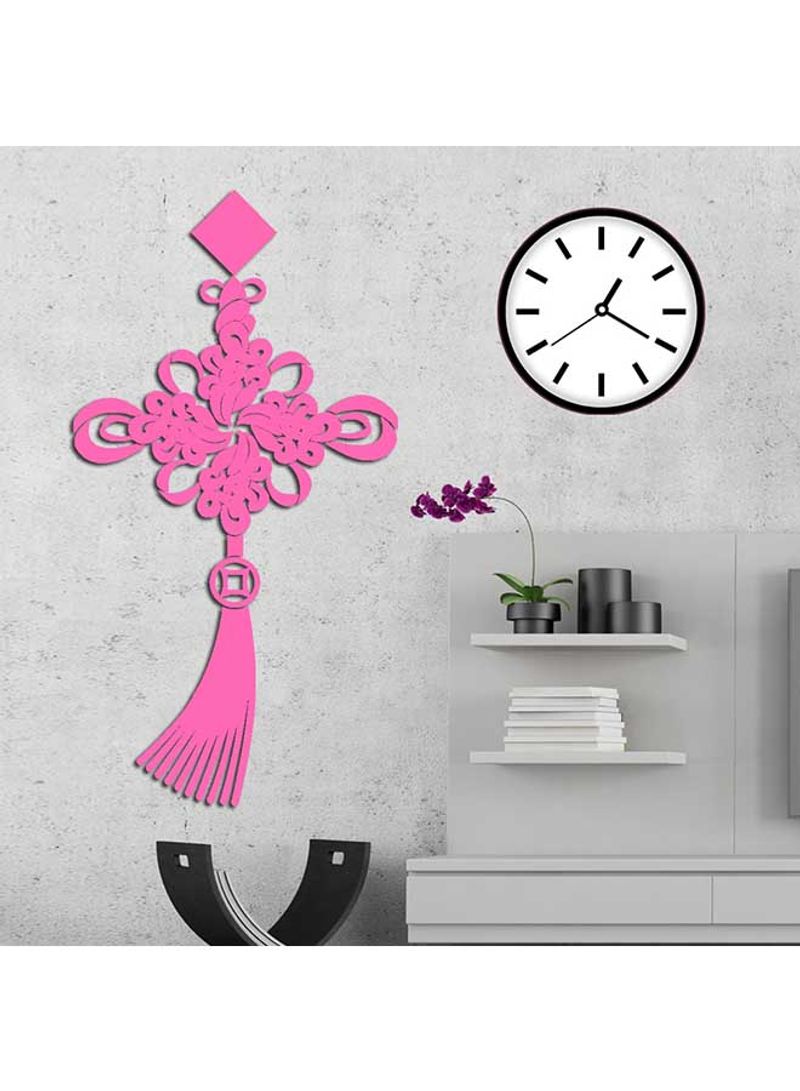 Solid Colour Chinese Knot Design Acrylic Wall Sticker Pink