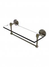Glass Shelf With Integrated Towel Bar Clear/Silver 16x5inch