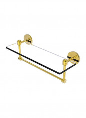 Glass Shelf With Towel Bar Clear/Gold 16x5x5inch