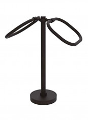 Oval Shaped Two Ring Towel Holder Brown 9x6x20inch