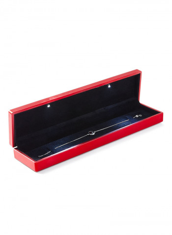 18 Karat White Gold Garnet Single Stone Bracelet