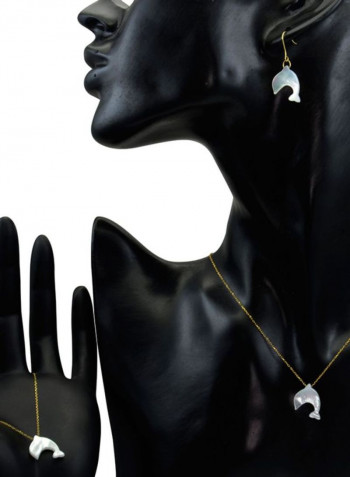 18 Karat Gold Dolphin Shape Jewellery Set