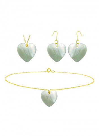 18 Karat Gold Heart Shape Jewellery Set