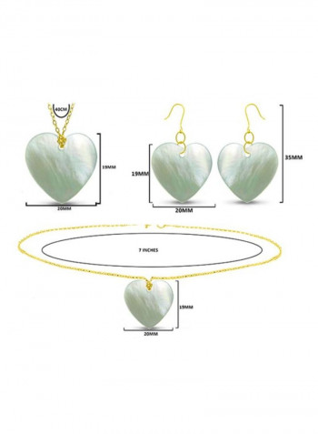 18 Karat Gold Heart Shape Jewellery Set