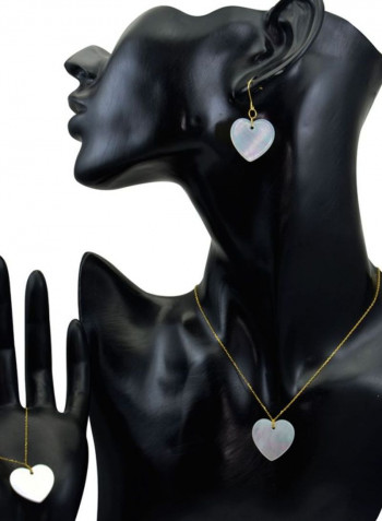 18 Karat Gold Heart Shape Jewellery Set