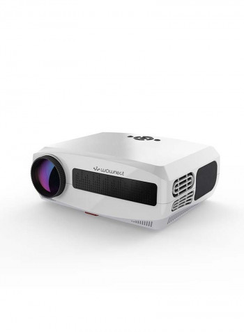 Full HD LED Android Projector 4K 5500 Lumens 2GB/16GB with 120-Inch Projector Screen PROJ-WO-20-W_SCR-04 White