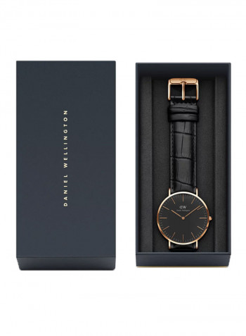 Men's Classic Black Reading Water Resistant Analog Watch DW00100129